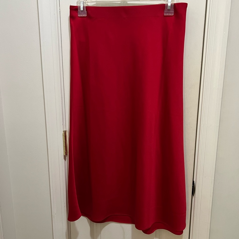 LOFT NWT red midi skirt S - M